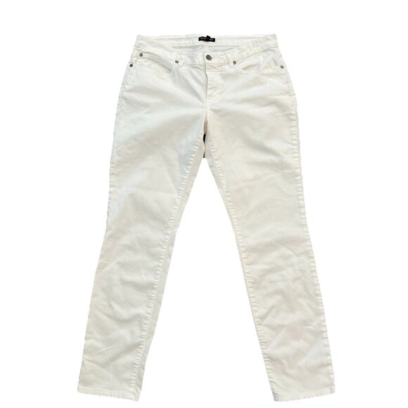 Eileen Fisher Womens White Jean Size 6 Slim Ankle Organic Cotton Stretch Denim - Picture 1 of 9